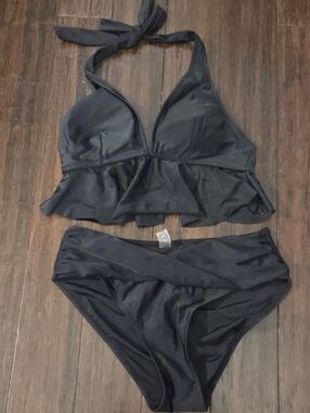 Black Halter Bikini Set